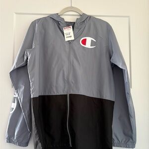 KIDS Champion Gray and Black Windbreaker